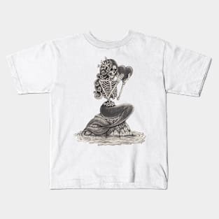 Mermaid skull in love. Kids T-Shirt